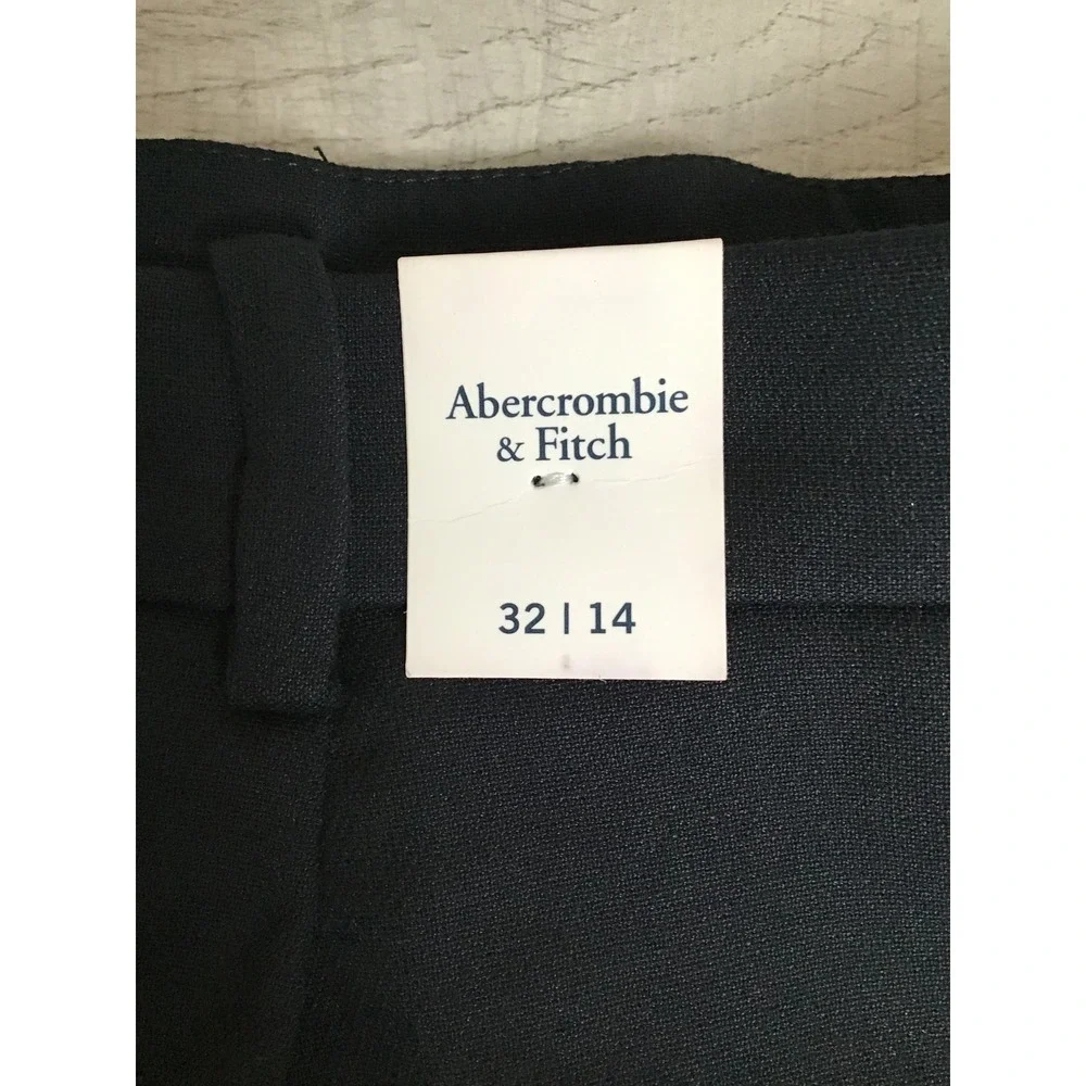 Abercrombie & Fitch Women's Black High Waisted Linen Sloane Shorts Size 32 NWT